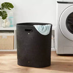 Double panier à linge en feutre anthracite - Brightroom™ : Polyester, volume 6000, réglable, ouvert, aucun assemblage requis