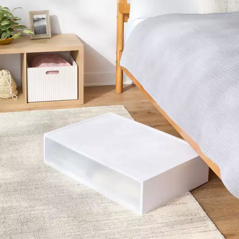 Tiroir de rangement moderne large pour sous-lit blanc 1 pièce - Brightroom™