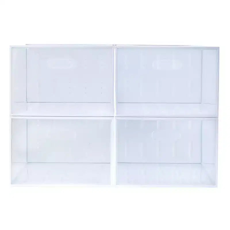 Lot de 4 boîtes de rangement XL pour chaussures
