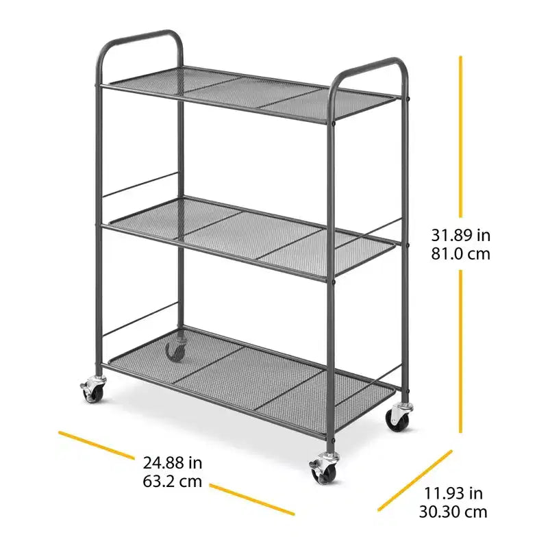 Chariot de rangement à 3 niveaux à roulettes Whitmor 1 pièce