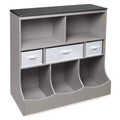 Badger Basket Combo Bin Storage Unit with Three Basket Woodgrain/Gray