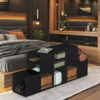 Niche 2pk Cubo Étagère bibliothèque empilable en bois, organisateur de rangement, cube noir ébène