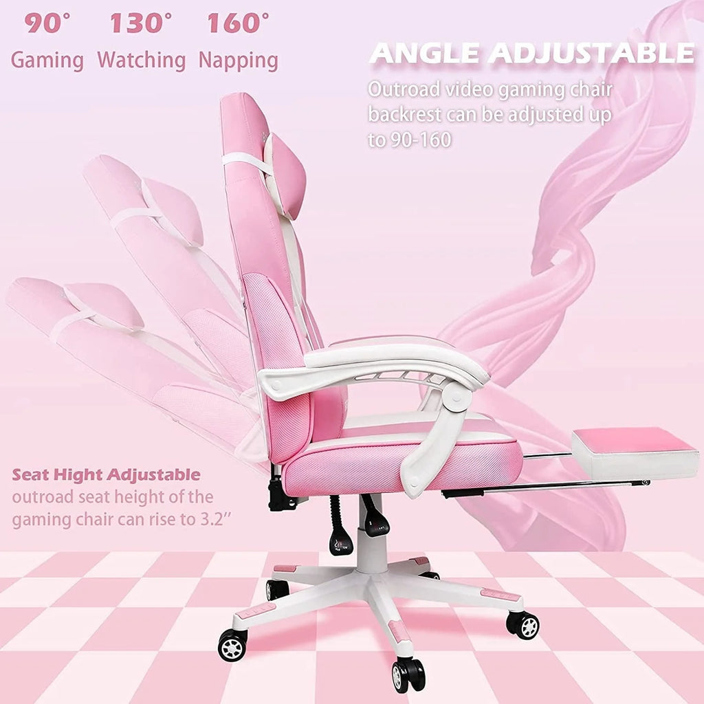 Chaise de jeu style course BOSSIN, fauteuil gamer grande taille 300 lb, chaise d'ordinateur à dossier haut