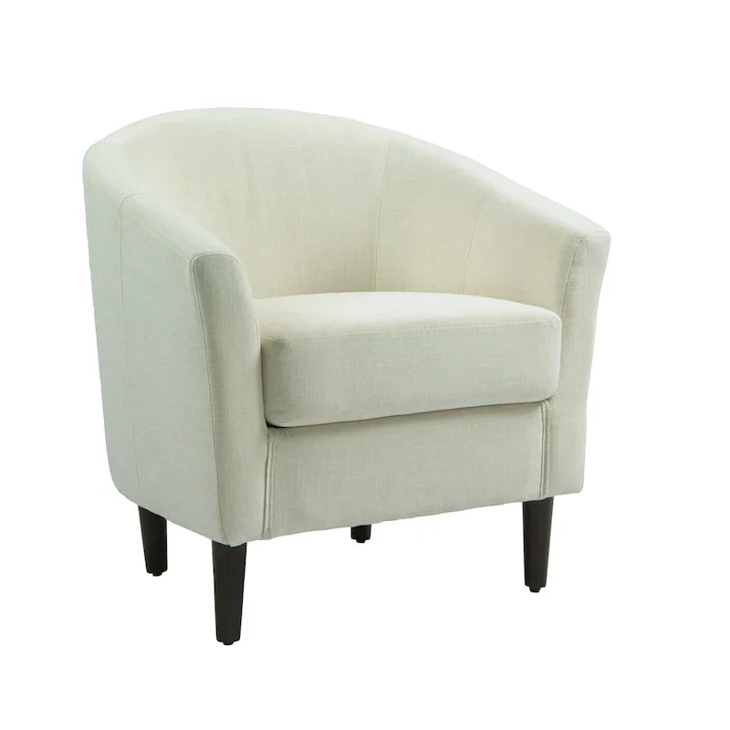 2 fauteuils club modernes en lin avec accoudoirs ronds