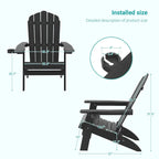 Bonosuki Lot de 2 chaises pliantes Adirondack pour patio et brasero
