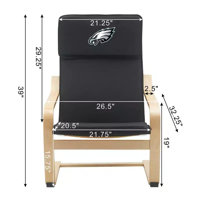 Fauteuil d'appoint en bois courbé NFL Philadelphia Eagles
