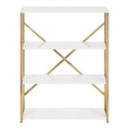 Kate & Laurel All Things Decor Étagère murale Ascott à 4 niveaux blanc 24"x32"x8" : Style glamour luxueux, cadre en plastique