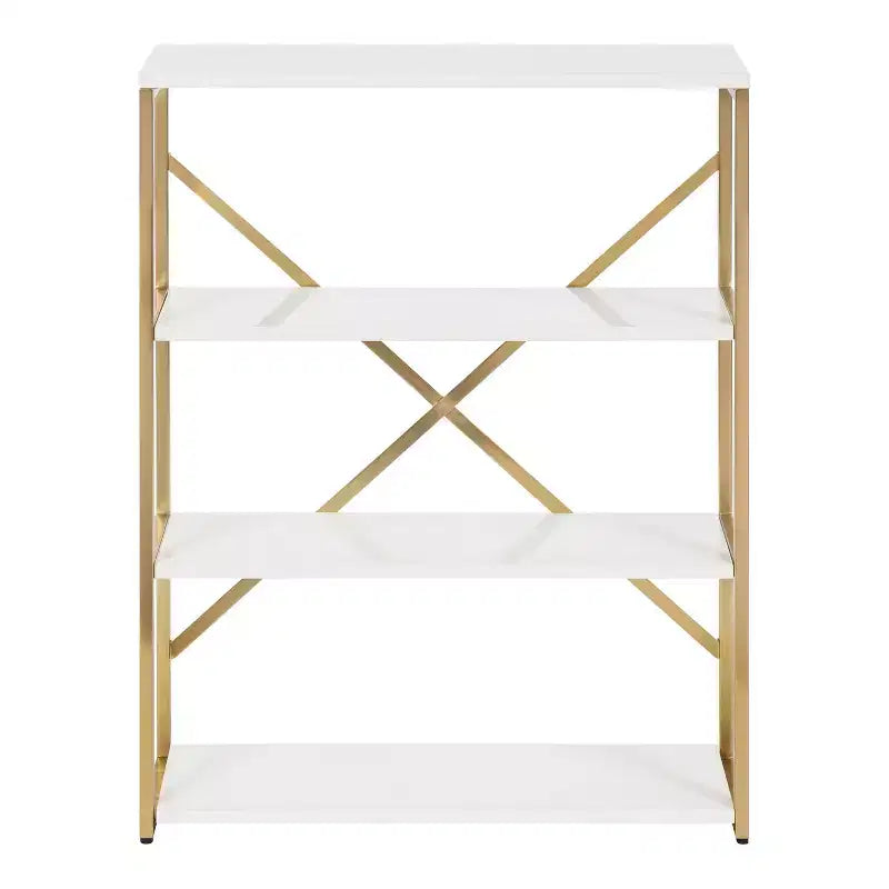 Kate & Laurel All Things Decor Étagère murale Ascott à 4 niveaux blanc 24"x32"x8" : Style glamour luxueux, cadre en plastique