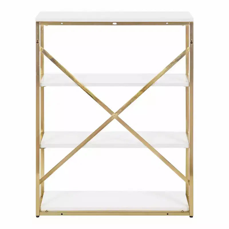 Kate & Laurel All Things Decor Étagère murale Ascott à 4 niveaux blanc 24"x32"x8" : Style glamour luxueux, cadre en plastique