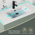 Meuble-lavabo de salle de bain Wavy Line 30/36/48 avec évier et robinet