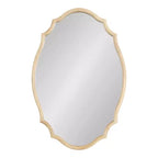 Kate & Laurel All Things Decor 24"x36" Leanna Wood Scalloped Oval Mirror Natural