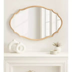 Kate & Laurel All Things Decor Miroir ovale festonné en bois naturel Leanna 24 x 36 po