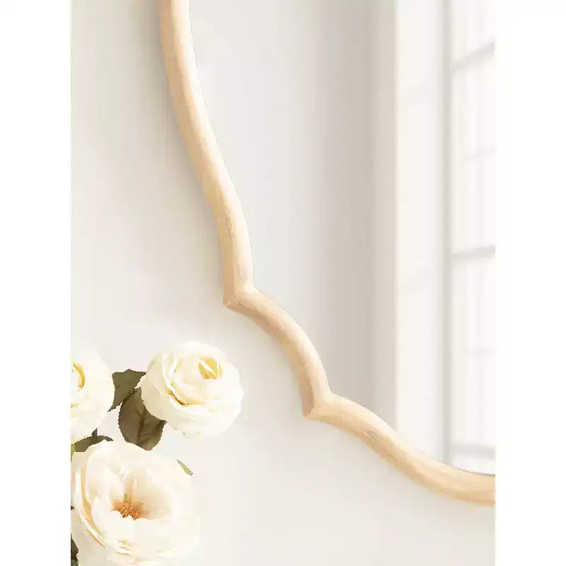 Kate & Laurel All Things Decor Miroir ovale festonné en bois naturel Leanna 24 x 36 po