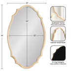 Kate & Laurel All Things Decor Miroir ovale festonné en bois naturel Leanna 24 x 36 po