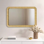 Miroir mural rectangulaire en rotin naturel Nova - Ink+Ivy
