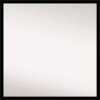 28" x 28" Non-Beveled Bathroom Wall Mirror Jet Black - Amanti Art: Modern Square Polystyrene Frame, Includes Mounting Hardware