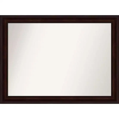 43" x 32" Non-Beveled Wall Mirror Coffee Bean Brown - Amanti Art: Modern Rectangular, Wall Mount