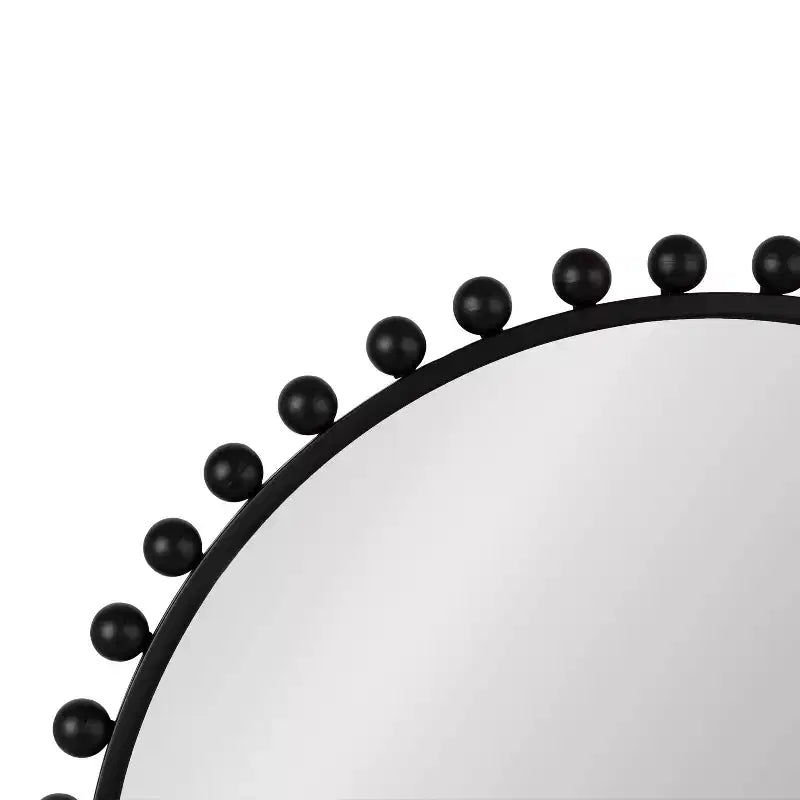 Kate & Laurel All Things Decor Miroir Mural Rond Perlé Noir 28"x28"