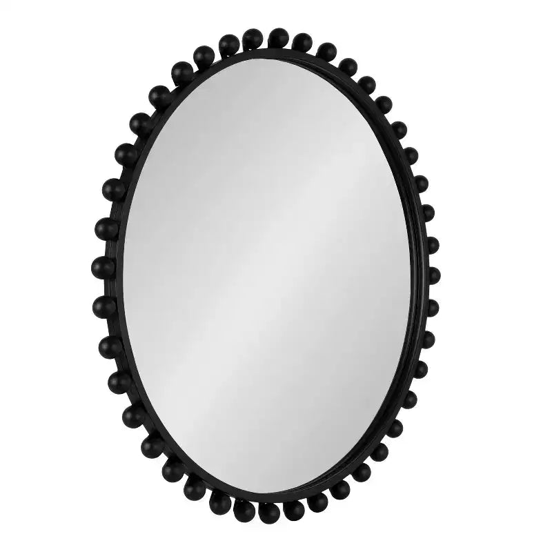 Kate & Laurel All Things Decor Miroir Mural Rond Perlé Noir 28"x28"