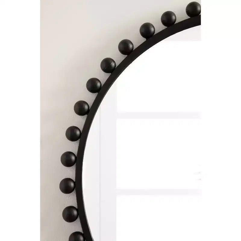 Kate & Laurel All Things Decor Miroir Mural Rond Perlé Noir 28"x28"