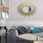 Miroir mural Sunburst 24" doré - Infinity Instruments : Moderne, sans assemblage, cadre en plastique moulé