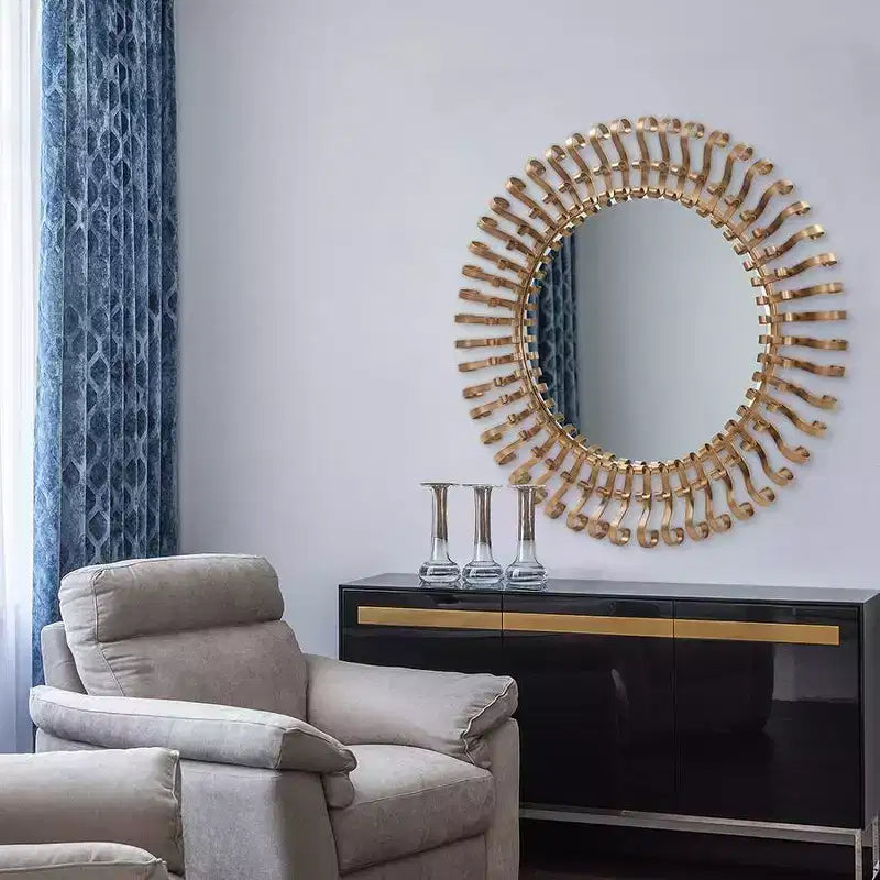 Miroir capsule fait main Howard Elliott 18 po x 54 po, Fitzgerald laiton antique et noir mat