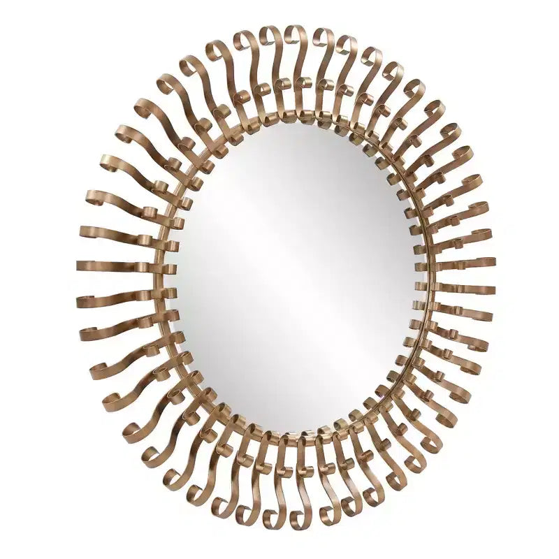 Miroir capsule fait main Howard Elliott 18 po x 54 po, Fitzgerald laiton antique et noir mat