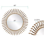 Miroir capsule fait main Howard Elliott 18 po x 54 po, Fitzgerald laiton antique et noir mat