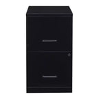 Solutions d'espace Classeur vertical à 2 tiroirs de 45,7 cm de profondeur, format Lettre, Noir : Rangement de bureau en acier, aucun assemblage requis