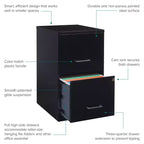 Solutions d'espace Classeur vertical à 2 tiroirs de 45,7 cm de profondeur, format Lettre, Noir : Rangement de bureau en acier, aucun assemblage requis