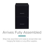 Solutions d'espace Classeur vertical à 2 tiroirs de 45,7 cm de profondeur, format Lettre, Noir : Rangement de bureau en acier, aucun assemblage requis