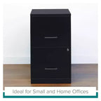 Solutions d'espace Classeur vertical à 2 tiroirs de 45,7 cm de profondeur, format Lettre, Noir : Rangement de bureau en acier, aucun assemblage requis