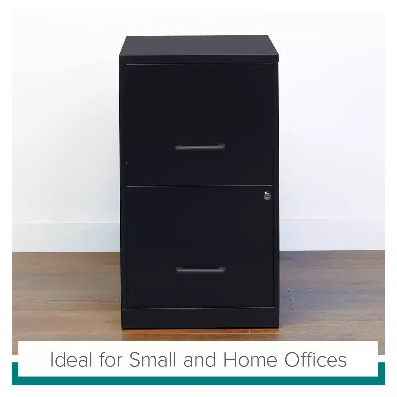 Solutions d'espace Classeur vertical à 2 tiroirs de 45,7 cm de profondeur, format Lettre, Noir : Rangement de bureau en acier, aucun assemblage requis