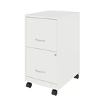 Solutions de rangement Meuble de classement vertical mobile à 2 tiroirs de 45,7 cm de profondeur et de largeur courrier Blanc perle