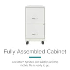 Solutions de rangement Meuble de classement vertical mobile à 2 tiroirs de 45,7 cm de profondeur et de largeur courrier Blanc perle