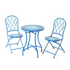 Ensemble bistrot pliant en métal Glitzhome pour extérieur, 3 pièces, table et chaises de patio