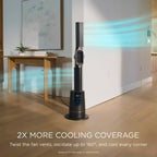 Ventilateur-chauffage tour sans pales Shark TurboBlade Cool and Heat Ultra personnalisable, pivotant, rotatif et oscillant TH202
