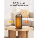Chauffage d'appoint intérieur Dreo Solaris noir : chauffage colonne en céramique électrique, 1500 W, 5 réglages, ventilé, cadre en acier, 9 à 28 m².