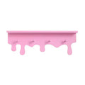 Prism Drippy Pink Wall Shelf with 4 Hooks