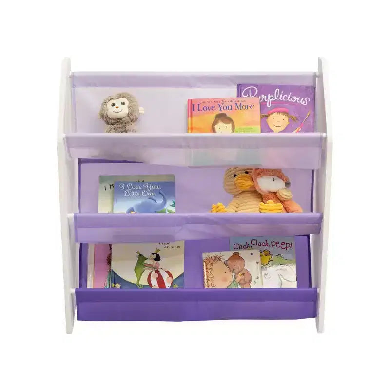 Étagère à Livres de Rangement pour Enfants Humble Crew 3 Niveaux 30"H Violette