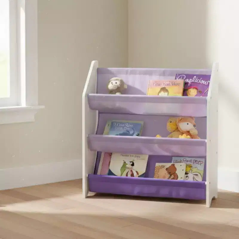 Étagère à Livres de Rangement pour Enfants Humble Crew 3 Niveaux 30"H Violette