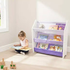 Étagère à Livres de Rangement pour Enfants Humble Crew 3 Niveaux 30"H Violette