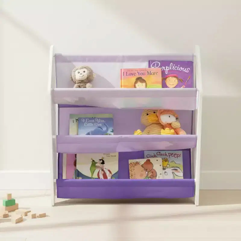 Étagère à Livres de Rangement pour Enfants Humble Crew 3 Niveaux 30"H Violette