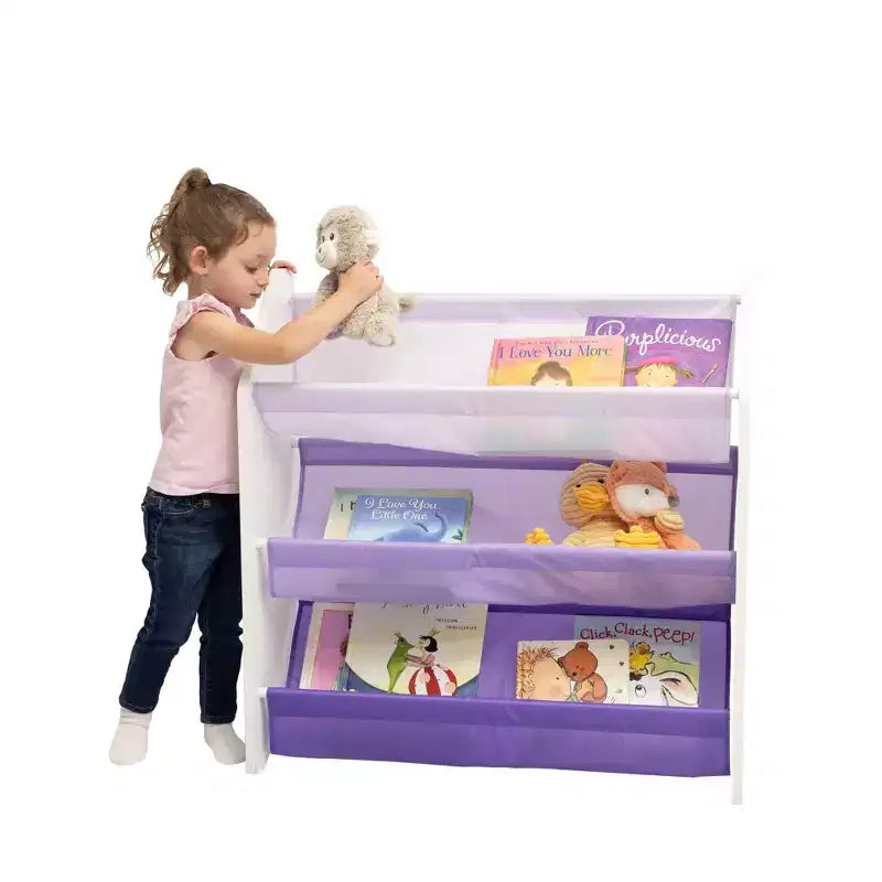 Étagère à Livres de Rangement pour Enfants Humble Crew 3 Niveaux 30"H Violette