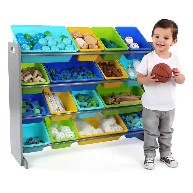 Meuble de rangement pour jouets très grand format pour enfants Humble Crew, collection Elements, gris