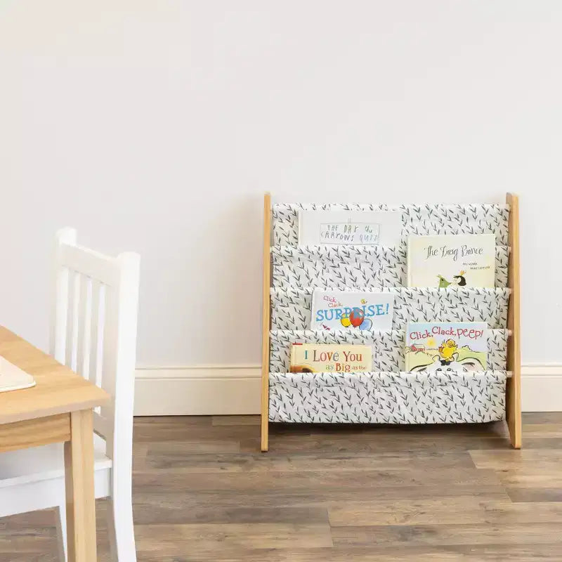 Humble Crew Kids' Spring Bibliothèque pour enfants à 4 niveaux Bois naturel : Cadre en MDF, 4 étagères, 61 cm H, 63,5 cm L, 28 cm P, à partir de 2 ans
