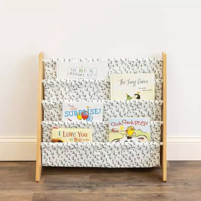 Humble Crew Kids' Spring Bibliothèque pour enfants à 4 niveaux Bois naturel : Cadre en MDF, 4 étagères, 61 cm H, 63,5 cm L, 28 cm P, à partir de 2 ans