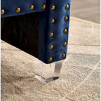 Banc rembourré en velours capitonné surdimensionné Stefania de 71 pouces à accoudoirs arrondis