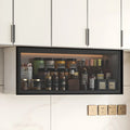 Vaisselier de cuisine en verre mural flottant en métal gris