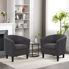 Fauteuil crapaud classique avec revêtement en tissu doux en polyester, repose-pieds inclus